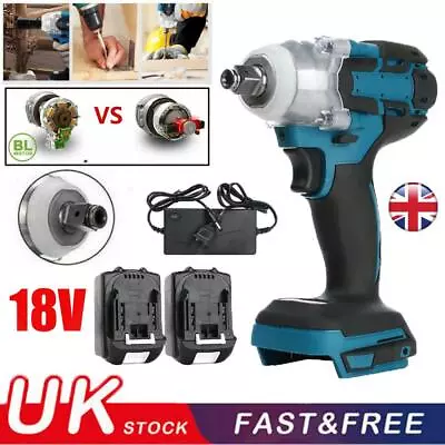 18V Cordless Brushless Impact Wrench 1/2 Driver For MAKITA DTW285Z +2 Battery UK • £41.99