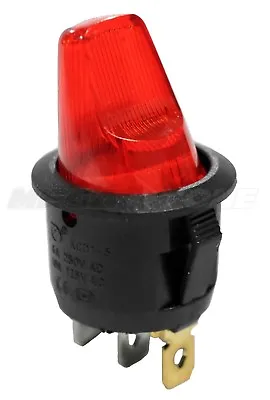 SPST ON/OFF Mini Rocker Switch T85 W/Paddle Handle & RED Neon Lamp USA SELLER • $5.95