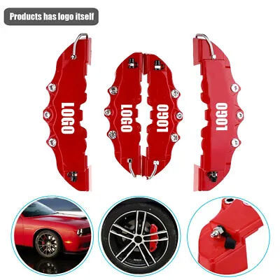 $32.99 • Buy 4pc Red 3D Style Front+Rear Car Disc Brake Caliper Cover Parts Brake Accessory