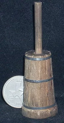 $7 • Buy Dollhouse Miniature Butter Churn 1:12 Weathered #WO1921 Farm Kitchen Milk Cow