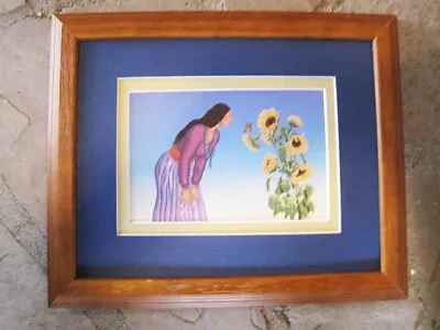 R C Gorman Stella De Oro Navajo Wood Frame Matted 8 X 10 • $24