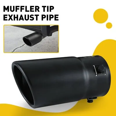 Car Exhaust Tip 3'' Outlet Black Coated Stainless Steel Muffler Pipe Bolt On • $20.99