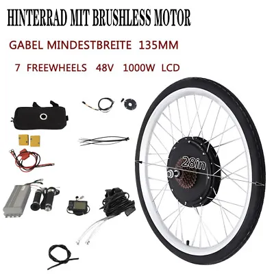 28'' Electric Bike Rear Wheel 1000W Electric Bicycle Hub Motor Conversion Kit • $186.20