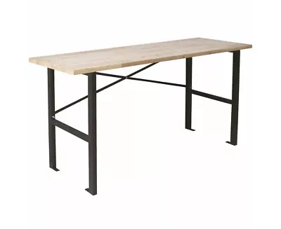 Steel Frame Work Table 850 X 1650 X 600mm Natural Timber - Natural Timber • $245.95