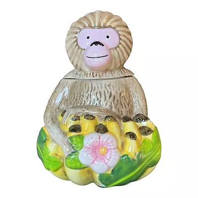 Pier 1 Tropical Monkey Cookie Jar Sitting In Bananas 11 Inch • $34.95