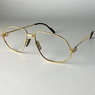 $130.51 • Buy Vintage 1980's Cartier Panthere GM Glasses Frames Gold 22K Sunglasses Santos