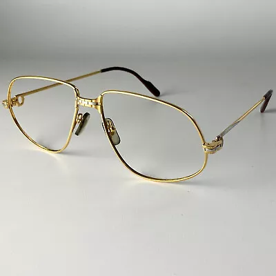 $130.51 • Buy Vintage 1980's Cartier Panthere GM Glasses Frames Gold 22K Sunglasses Santos
