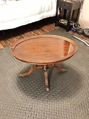 1950s Vintage Mahogany Removable Glass Tray-Top Butler's Table • $299