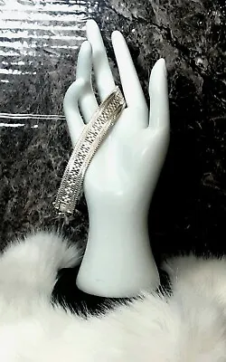MILOR Italy 🇮🇪 Beautiful 925 Sterling Silver WIDE Bracelet 8 L × 5/8 W    Ju3  • $119