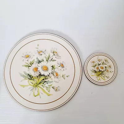 Pimpernel Marguerita Round Placemats And Coasters Cork Backed Box Sets Of 6 • $69.95
