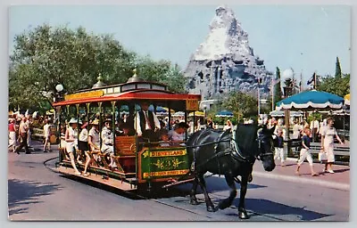 Anaheim California Disneyland Horse Drawn Streetcar Matterhorn Vintage Postcard • $6.39