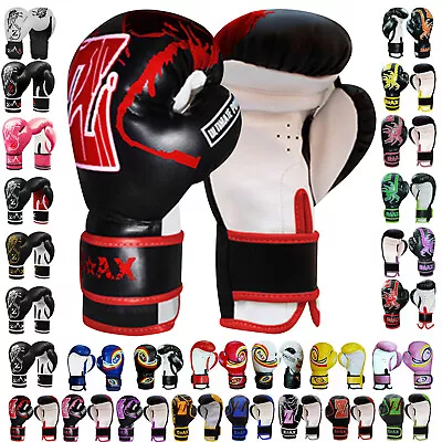 Junior Kids Boxing Gloves Leather Sparring Training Punch Bag Gloves 468 OZ • £9.99