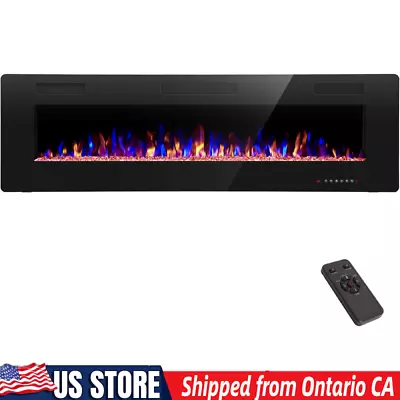 60  Electric Fireplace750/1500W Recessed And Wall Mounted From CA 91761 • $269.99