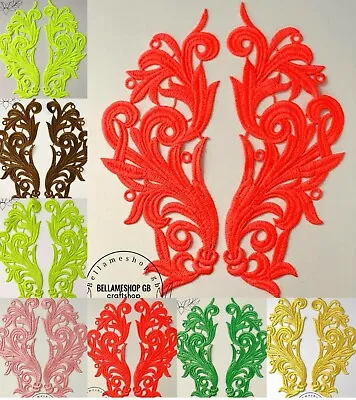 £4.95 • Buy NEW Colours Gorgeous 2 X Lace Embroidery Applique Wedding Motif Sew On