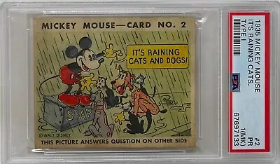 1935 Mickey Mouse Gum Card Type I It's Raining Cats..  #2 Walt Disney PSA PR 1 • $129.99