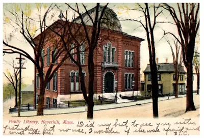 Public Library Haverhill Massachusetts Postcard Posted 1908 • $14.95