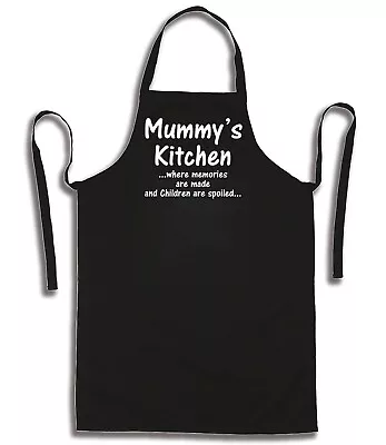 SHOEBOB Mummys Kitchen Black Apron Grandma Gran Nana Nanny Gift - Mothers Apron • £15.95