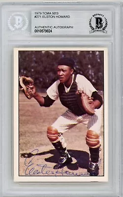 Elston Howard Signed 1979 TCMA - Beckett BAS • $189