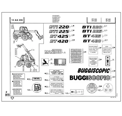 Manitou BT420 S1 Parts Catalog • £29.99