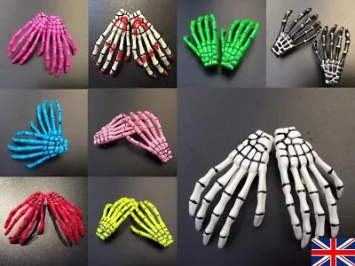£3.29 • Buy Pair Skeleton Hair Clip - 2 X Bone Hand Slides Zombie Hair Grips Halloween Hair 