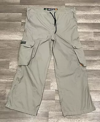 Vintage Rare K-Glow KikWear Wide Leg Cargo Pants Men’s Size M Beige Nylon Y2K • $189.99