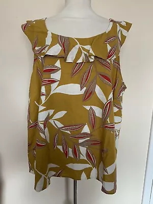 £3.50 • Buy BNWT Ladies Mustard Yellow Linen Mix Sleeveless Long Top Size 24 Bonmarche