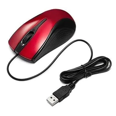 USB Wired Optical Mouse Mice For Computer Red • $6.99