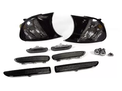 DEPO Smoke Corner+Side Marker+4PCS Bumper Light+Chrome Bulb For 02-03 BMW E46 2D • $80.69