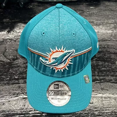 MIAMI DOLPHINS TRAINING 2023 NEW ERA 39THIRTY CAP HAT Men's NWT ON SALE SIZE M/L • $29.99