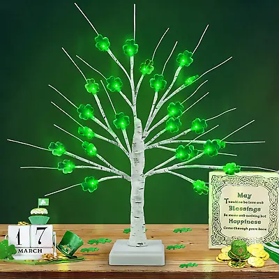 $31.39 • Buy [Timer] St Patricks Day Decorations 18 Inch Shamrock Tree Lights, USB/Battery 24