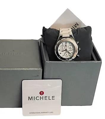 MICHELE Jelly Bean Tahitian Chronograph Women's Watch MWW12000001 White NEW Tags • $249.99