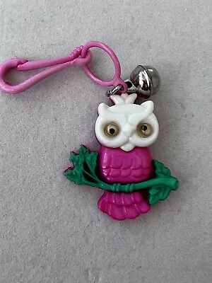 Vintage 1980s Plastic Bell Charm Pink Googly Owl Branch For 80s Necklace RETRO • $50