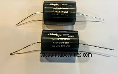 PAIR TWO Mundorf MCap 1000 VDC SUPREME Silver-Oil Cap Capacitor 2.2uf 2.2 Uf  • $138.95