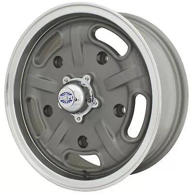 15  X 5-1/2  Vw Bug 5 Lug Gun Metal Grey Empi Corsa Wheel Include Cap-Valve Stem • $229.95