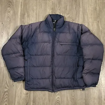 Vintage Sierra Designs Down Jacket Men's Large Blue Quilted Puffer USA Made 80s • $48