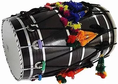 Musical Instrument Mango Wood Punjabi Bhangra Dhol Drum Finished With Padded Bag • $279.99