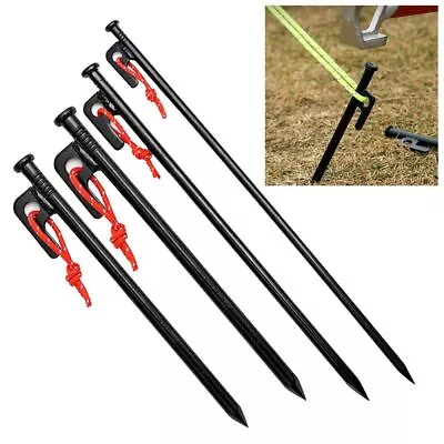 Steel Gazebo Tent Pegs Gravel Ground Long Marquee Stakes For Outdoor|Camping • £7.94