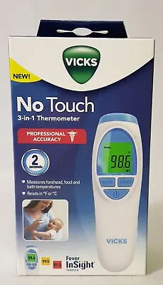Vicks No-Touch Measures Forehead Food And Bath 3-IN-1 Thermometer • $16.50