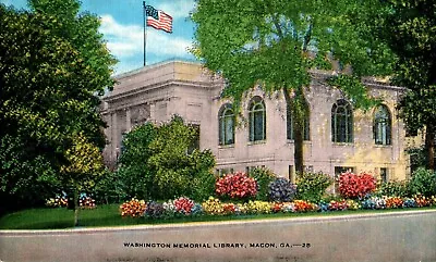 Washington Memorial Library Macon Georgia GA Postcard • $6.99