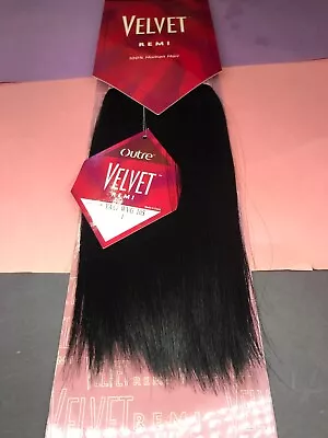 VELVET REMI YAKI_OUTRE 100%_human_hair_STRAIGHT WEAVE EXTENSION 10S _#1 • $40