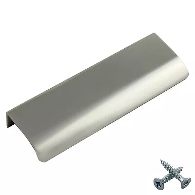 £3.29 • Buy Chrome Kitchen Cabinet Door Handles Cupboard Drawer Concealed Finger Edge Pull