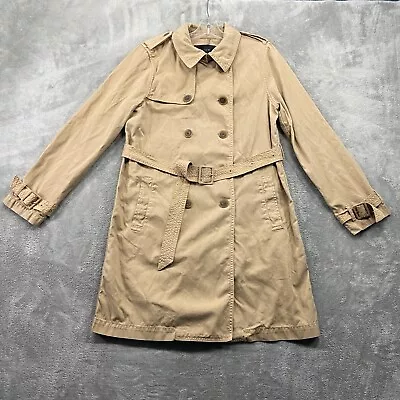 J Crew Jacket Women's 10 Beige Overcoat Outdoors Belted Causal Classiccore City • $29.99