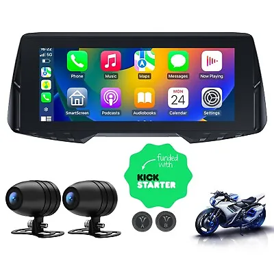 CL876-6.86  Motorcycles Screen Wireless CarPlay/Android Auto &Camera &TPMS*2 Lot • $89.99