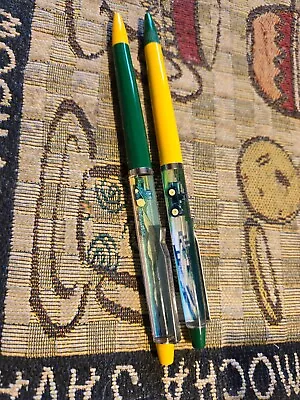 2 Vintage John Deere Advertising Pens Liqued Filled Waterloo Iowa Tractors Move • $41