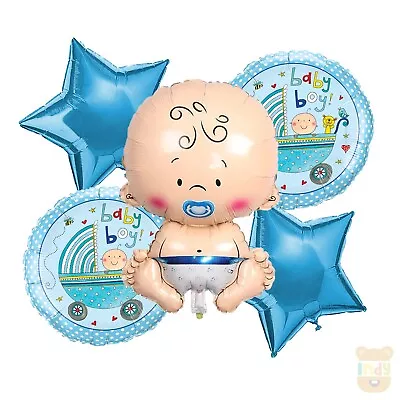 Balloons New Born Baby Foil Party Shower Boy Girl Decorations No Helium Needed • £2.99