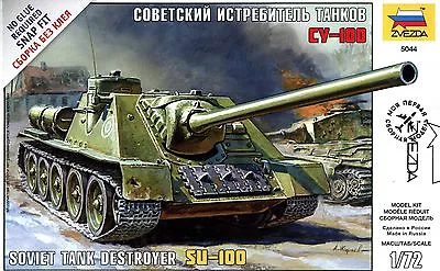 Zvezda 1/72 5044 WWII Soviet Red Army SU-100 Tank Destroyer • $45.23