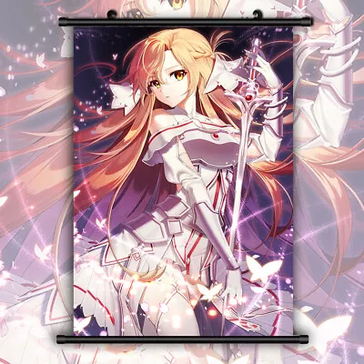 SAO Sword Art Online Asuna HD Canvas Print Wall Poster Scroll Room Decor • $5.04