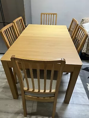 IKEA 3 Adjustable Sized Dining Table With 6 Padded Chairs • £70