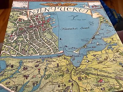 Vtg Nantucket Map Jigsaw Puzzle RARE Sankaty Head Press Ruth Sutton Map 21 X 25 • $16.99