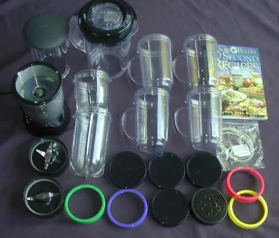 Lot Magic Bullet Blender Parts MB1001 Blender Cups Blades Lids Base Rings Gasket • $22